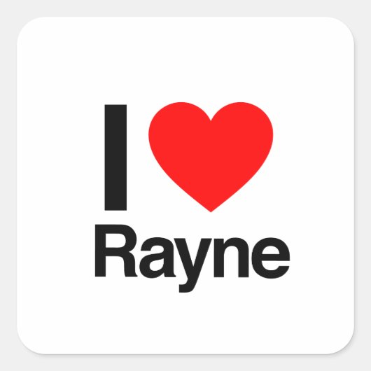 i Liebe rayne Quadratischer Aufkleber (Vorderseite)