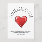 I Liebe Real Anwesen Werbeherz Postkarte (Vorderseite)