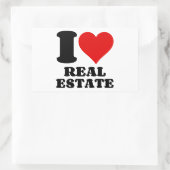 I LIEBE REALES ANWESEN RECHTECKIGER AUFKLEBER (Tasche)