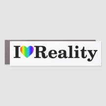 I Liebe Reality Rainbow Car Magnet