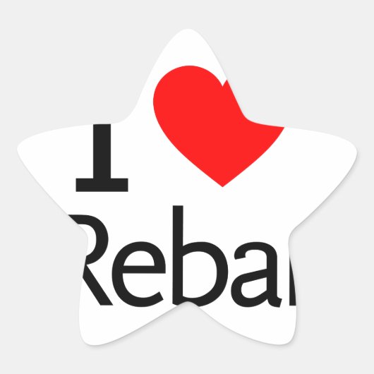I Liebe Rebar Stern-Aufkleber (Vorderseite)