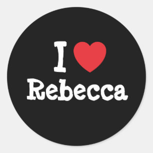 I Liebe Rebecca Herzstück T - Shirt Runder Aufkleber