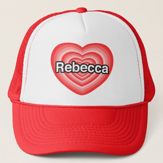 I Liebe Rebecca. Liebe I Sie Rebecca. Herz Truckerkappe (Vorderseite)