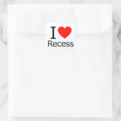 I Liebe Recess Quadratischer Aufkleber (Tasche)
