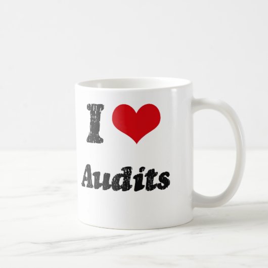 I Liebe-Rechnungsprüfungen Kaffeetasse (Rechts)