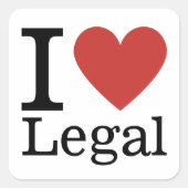 I ❤️ Liebe Recht - Rechtsabteilung STICKER (Vorderseite)