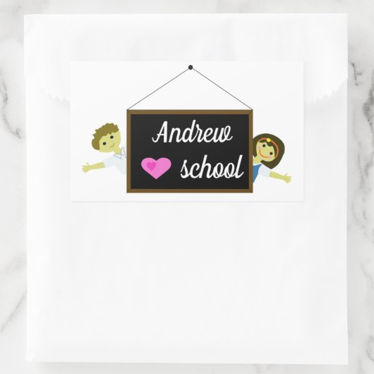 I LIEBE RECHTECKIGER AUFKLEBER (Tasche)