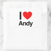 i LIEBE Rechteckiger Aufkleber (Tasche)