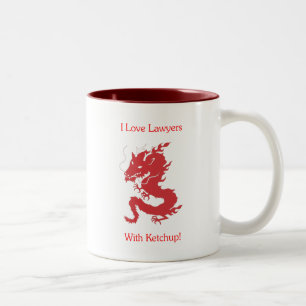 I Liebe-Rechtsanwälte - mit Ketschup! Zweifarbige Tasse