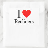 I Liebe Recliners Rechteckiger Aufkleber (Tasche)