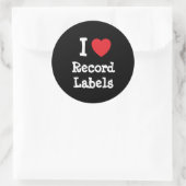 I Liebe Record Labels Herz personalisiert Runder Aufkleber (Tasche)