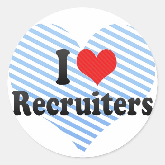 I Liebe Recruiters Runder Aufkleber (Vorderseite)