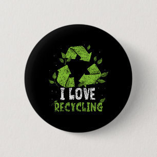I Liebe Recycelnd Trash Earth Day Recycle Environm Button