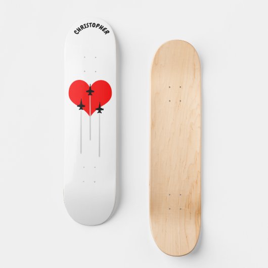 I Liebe Red Heart Aviation Skateboard (Vorderseite)