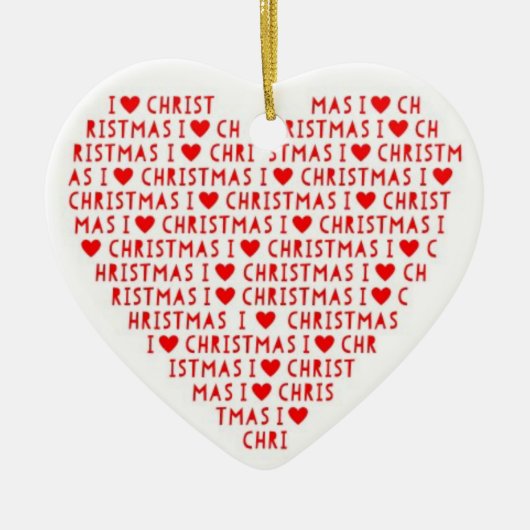 I Liebe Red Heart Gestalten Weihnachten Christus U Keramikornament (Vorne)