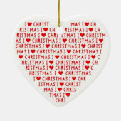 I Liebe Red Heart Gestalten Weihnachten Christus U Keramikornament (Hinten)