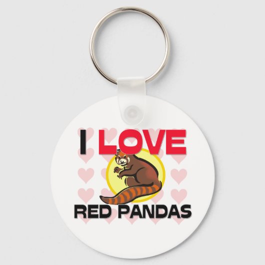 I Liebe Red Pandas Schlüsselanhänger (Vorderseite)