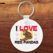 I Liebe Red Pandas Schlüsselanhänger (Vorderseite)