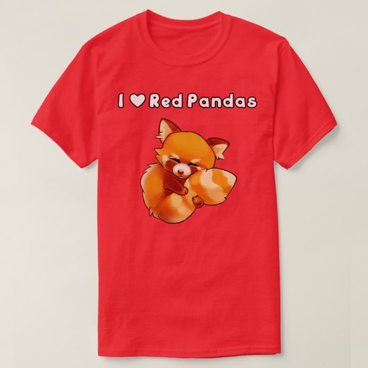 I Liebe Red Pandas T-Shirt (Design vorne)