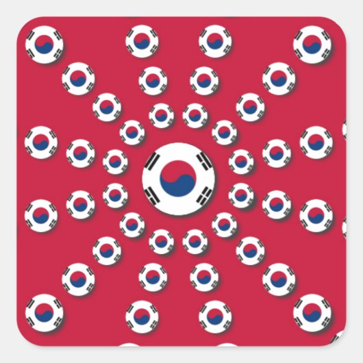 I Liebe Red Quadratischer Aufkleber (Vorderseite)