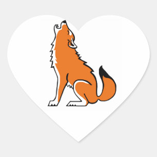 I Liebe Red WOLVES - Wildtiere - Natur - Herz-Aufkleber