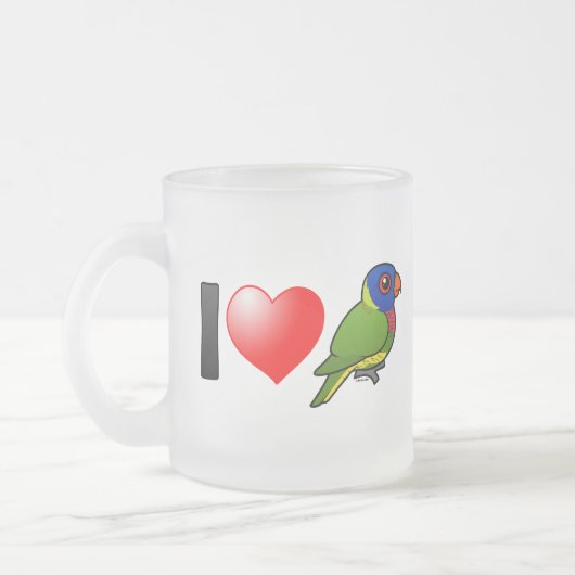 I Liebe-Regenbogen Lorikeets Mattglastasse (Links)