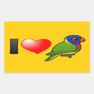 I Liebe-Regenbogen Lorikeets Rechteckiger Aufkleber