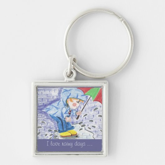I Liebe Regentage Premium Schlüsselanhänger (Vorne)