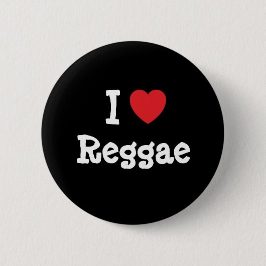 I Liebe Reggae Herz Brauch personalisiert Button (Vorderseite)
