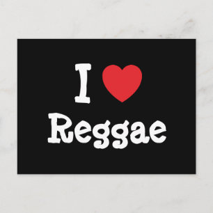 I Liebe Reggae Herz Brauch personalisiert Postkarte