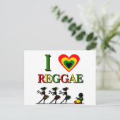 I Liebe Reggae Postkarte (Stehend Vorderseite)