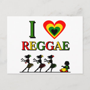 I Liebe Reggae Postkarte
