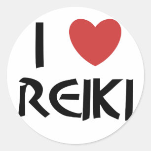 I Liebe Reiki Runder Aufkleber