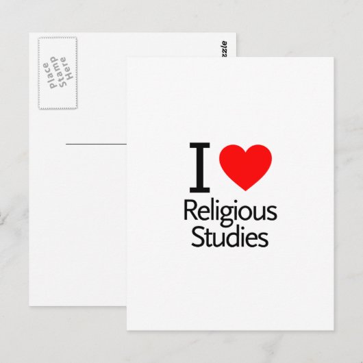 I Liebe-religiöse Studien Postkarte (Vorne/Hinten)