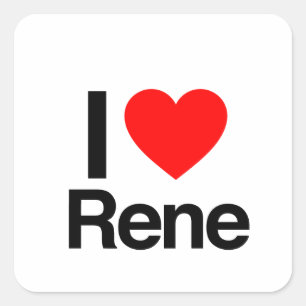 i Liebe rene Quadratischer Aufkleber
