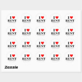 I Liebe RENT Sticker (Blatt)