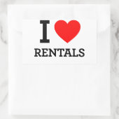 I Liebe Rentals Rechteckiger Aufkleber (Tasche)