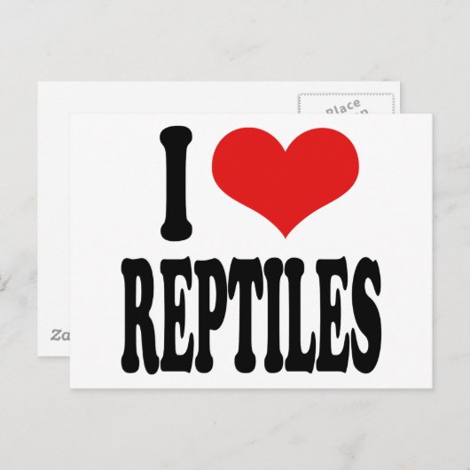 I Liebe Reptiles Postkarte (Vorne/Hinten)