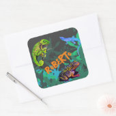 I Liebe Reptilien Quadratischer Aufkleber (Umschlag)