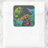 I Liebe Reptilien Quadratischer Aufkleber (Tasche)