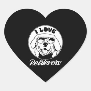 I Liebe Retrievers Haustier Hund Retriever Redewen Herz-Aufkleber