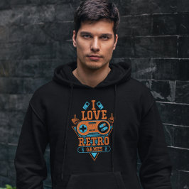 I Liebe Retro Games - Vintag Gamer Hoodie