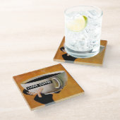 I Liebe-Retro Glasuntersetzer (Schrägansicht)