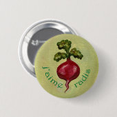 I Liebe-Rettichknopf Button (Vorne & Hinten)