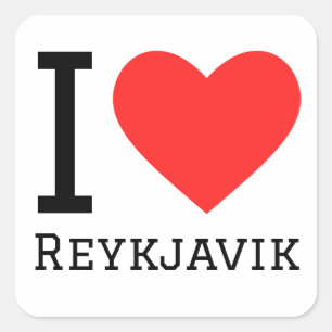 I Liebe reykjavik Quadratischer Aufkleber