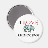 I Liebe Rhinoceros Magnet (Vorderseite/Rückseite)