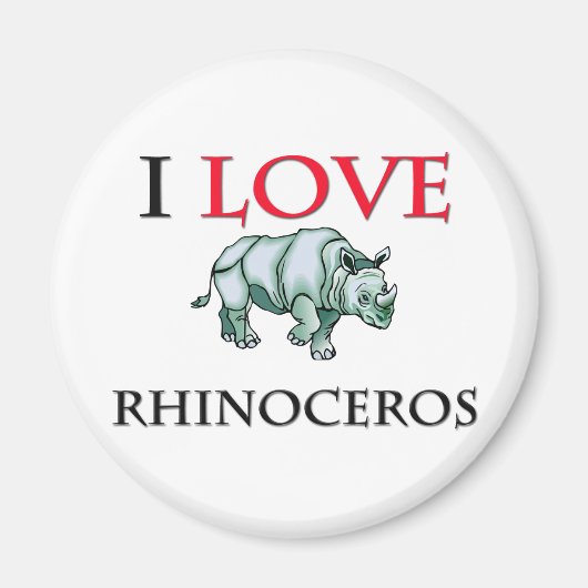 I Liebe Rhinoceros Magnet (Vorne)
