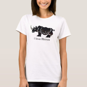 I Liebe RHINOS - Tierische Grafik - Natur T-Shirt