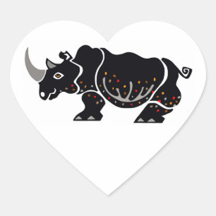 I Liebe RHINOS - Wildtiere - Natur - gefährdet - Herz-Aufkleber