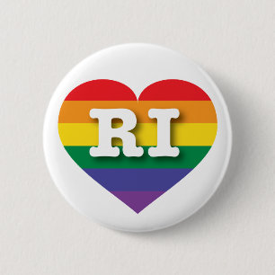 I Liebe Rhode Island Gay Pride Rainbow Herz Button